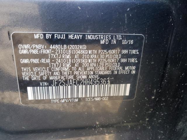 Photo 14 from auction – 2017 SUBARU FORESTER 2 with VIN JF2SJAEC2HH495363