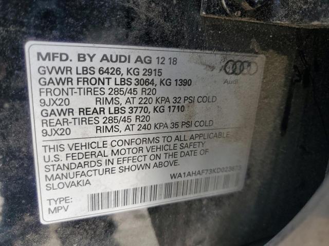 Photo 14 from auction – 2019 AUDI Q7 PREMIUM with VIN WA1AHAF73KD023673