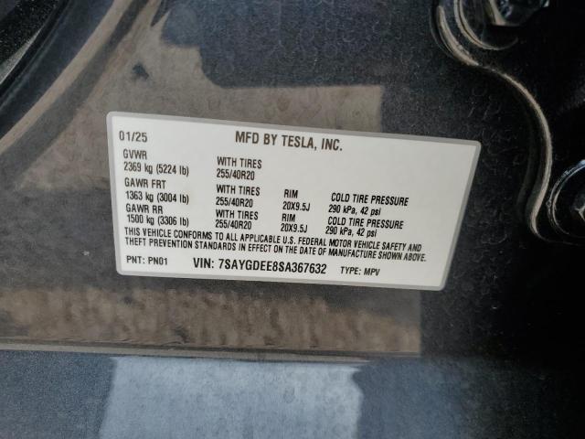 Photo 14 from auction – 2025 TESLA MODEL Y with VIN 7SAYGDEE8SA367632