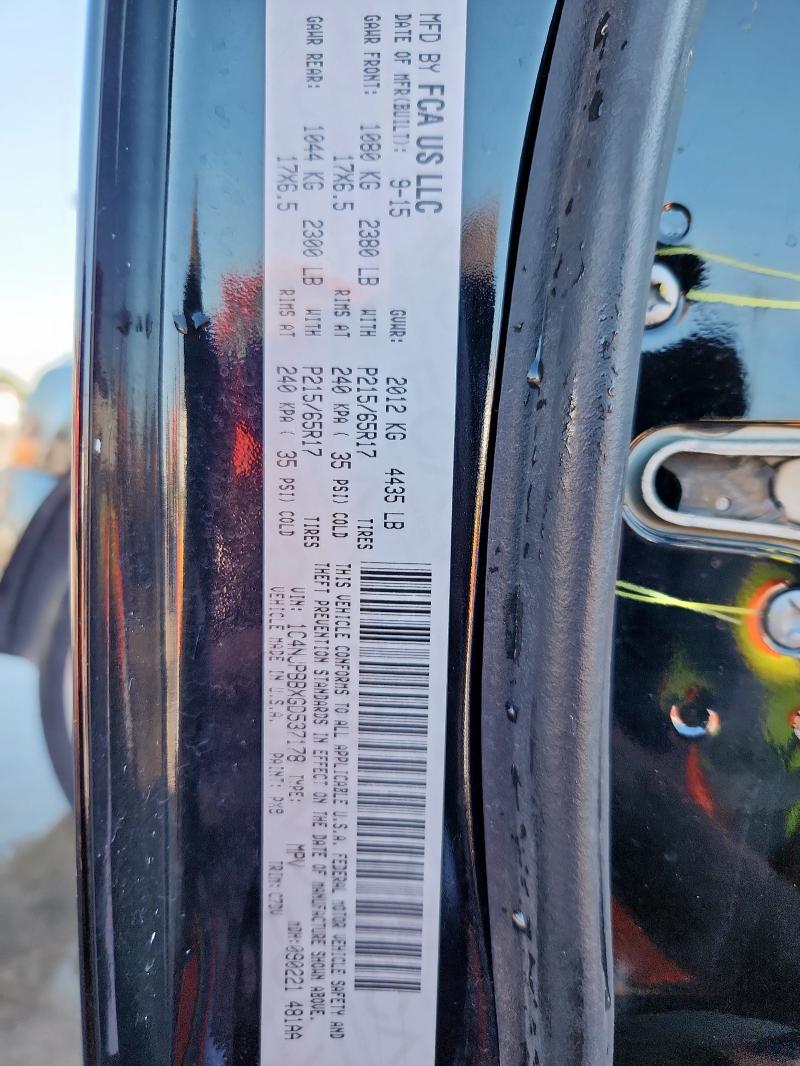 Photo 14 from auction – 2016 JEEP PATRIOT SP with VIN 1C4NJPBBXGD537178