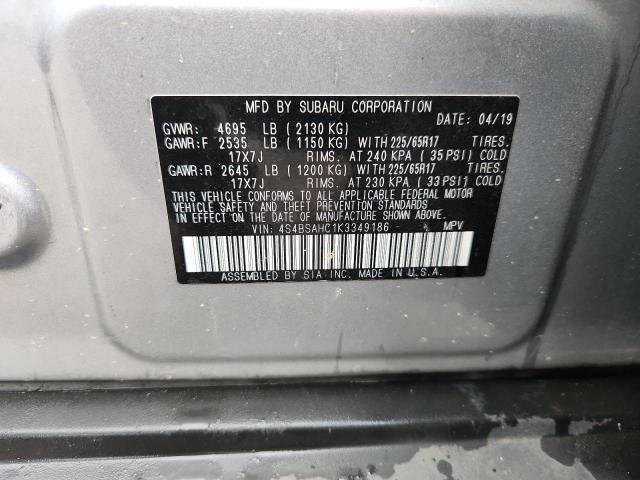 Photo 14 from auction – 2019 SUBARU OUTBACK 2. with VIN 4S4BSAHC1K3349186