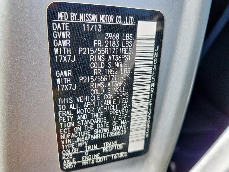 Photo 14 from auction – 2014 NISSAN JUKE with VIN JN8AF5MR1ET358839