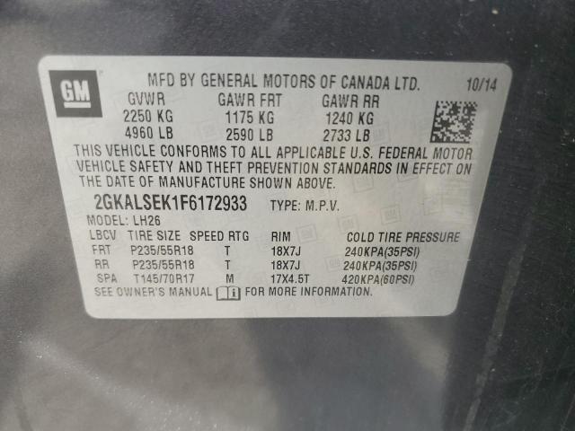 Photo 14 from auction – 2015 GMC TERRAIN SL with VIN 2GKALSEK1F6172933