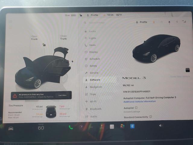 Photo 9 from auction – 2023 TESLA MODEL 3 with VIN 5YJ3E1EAXPF448831
