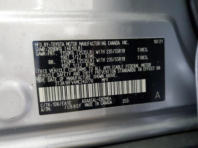 Photo 14 from auction – 2021 TOYOTA RAV4 XLE P with VIN 2T3A1RFV4MC240776