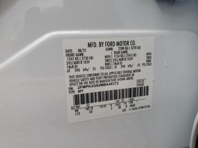 Photo 14 from auction – 2021 FORD EDGE SE with VIN 2FMPK3G92MBA48372