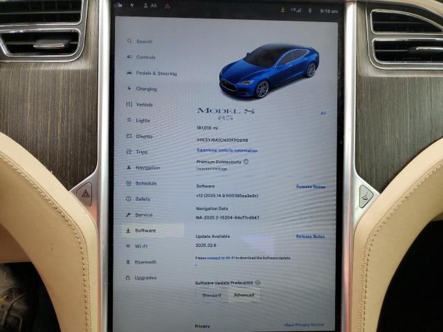 Photo 9 from auction – 2013 TESLA MODEL S with VIN 5YJSA1CN2DFP09118