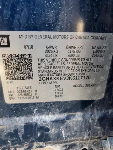 Photo 14 from auction – 2019 CHEVROLET EQUINOX LT with VIN 2GNAXKEV3K6117170