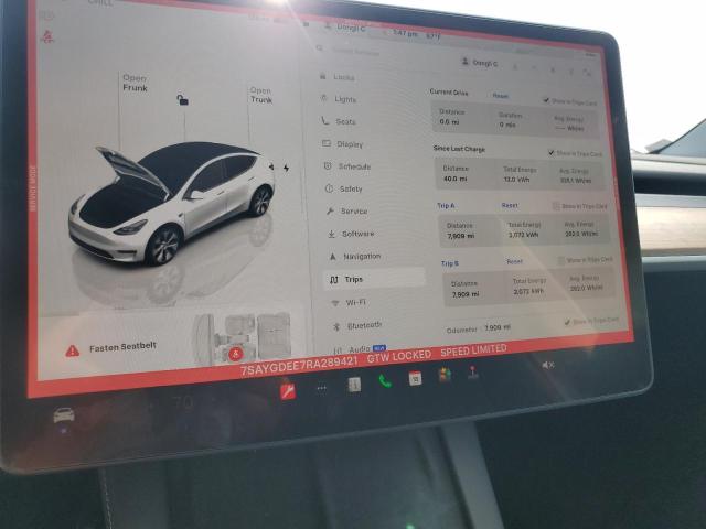 Photo 9 from auction – 2024 TESLA MODEL Y with VIN 7SAYGDEE7RA289421