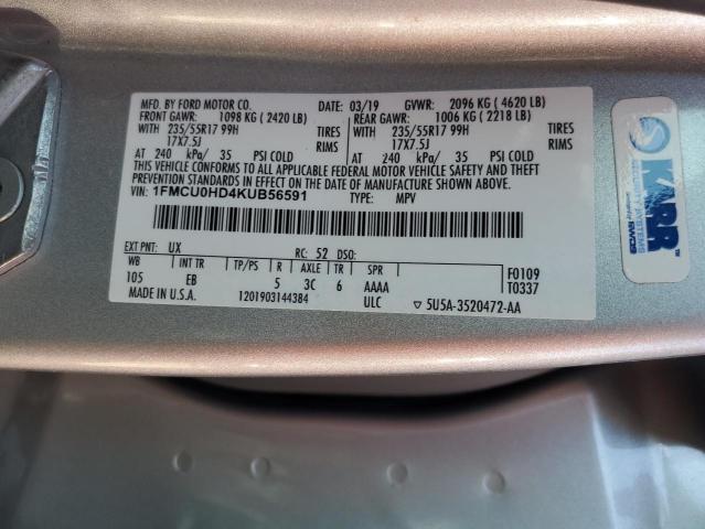 Photo 14 from auction – 2019 FORD ESCAPE SEL with VIN 1FMCU0HD4KUB56591