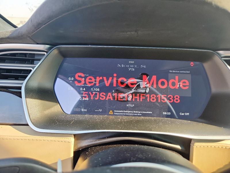 Photo 9 from auction – 2017 TESLA MODEL S with VIN 5YJSA1E11HF181538