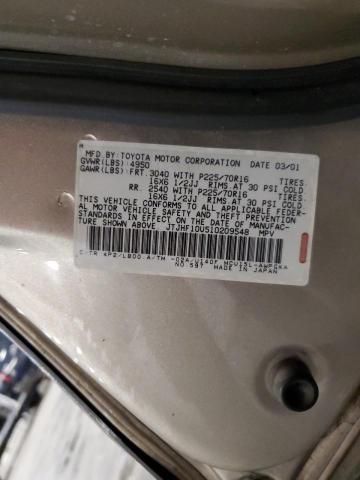 Photo 14 from auction – 2001 LEXUS RX 300 with VIN JTJHF10U510209548