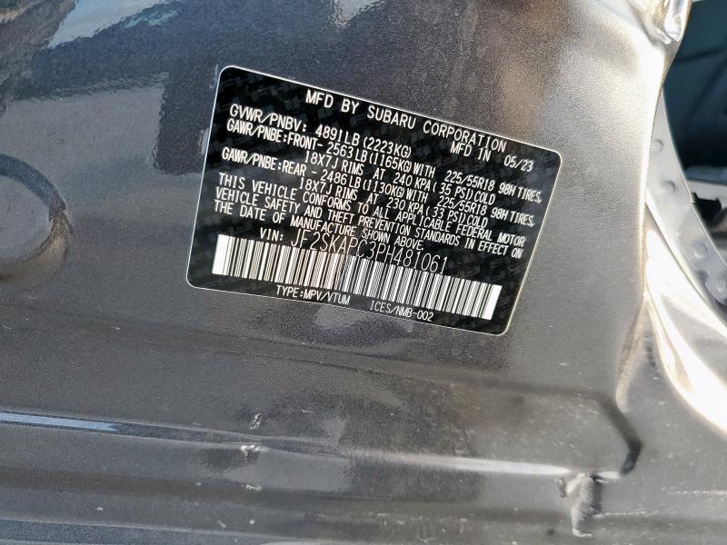 Photo 14 from auction – 2023 SUBARU FORESTER L with VIN JF2SKAPC3PH481061
