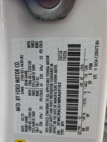 Photo 14 from auction – 2021 FORD BRONCO SPO with VIN 3FMCR9C61MRA05183