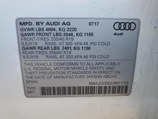 Photo 14 from auction – 2018 AUDI Q3 PREMIUM with VIN WA1JCCFS2JR011725