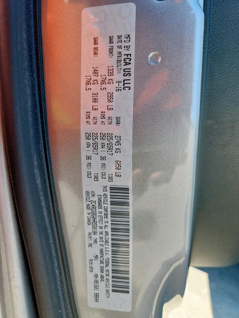 Photo 14 from auction – 2017 DODGE GRAND CARA with VIN 2C4RDGBG0HR550184
