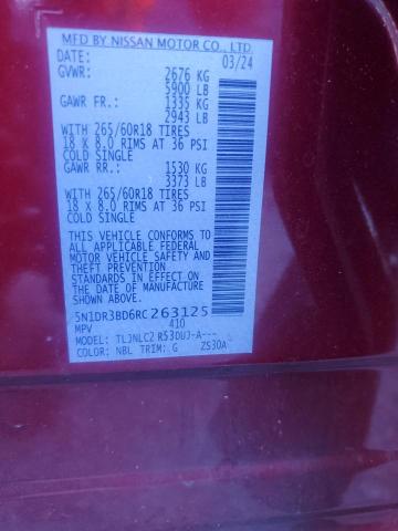 Photo 14 from auction – 2024 NISSAN PATHFINDER with VIN 5N1DR3BD6RC263125