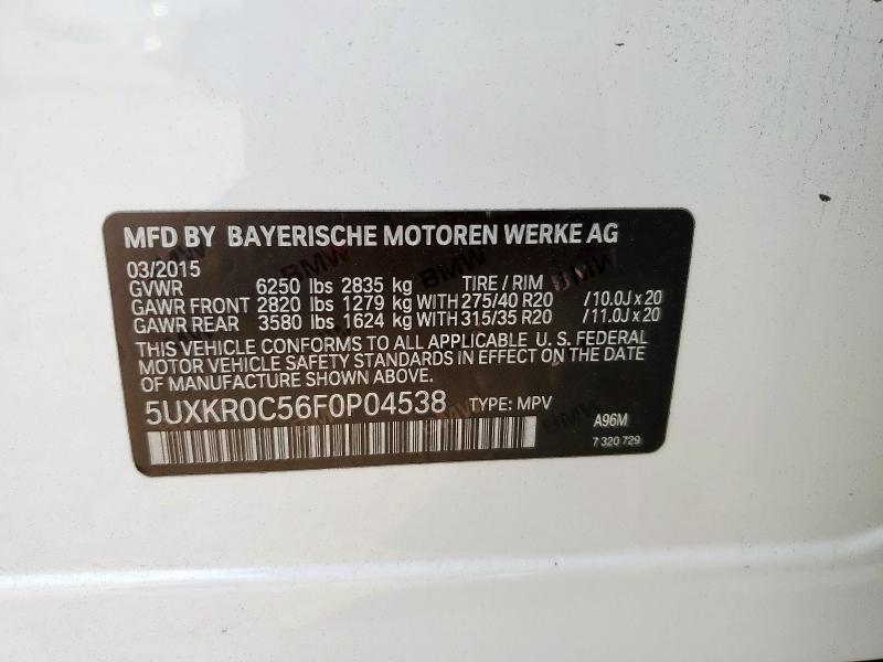 Photo 14 from auction – 2015 BMW X5 XDRIVE3 with VIN 5UXKR0C56F0P04538