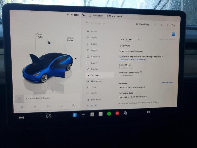 Photo 9 from auction – 2022 TESLA MODEL 3 with VIN 5YJ3E1EA8NF368926