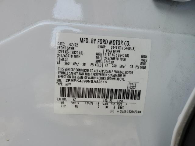 Photo 14 from auction – 2022 FORD EDGE SEL with VIN 2FMPK4J99NBA82616