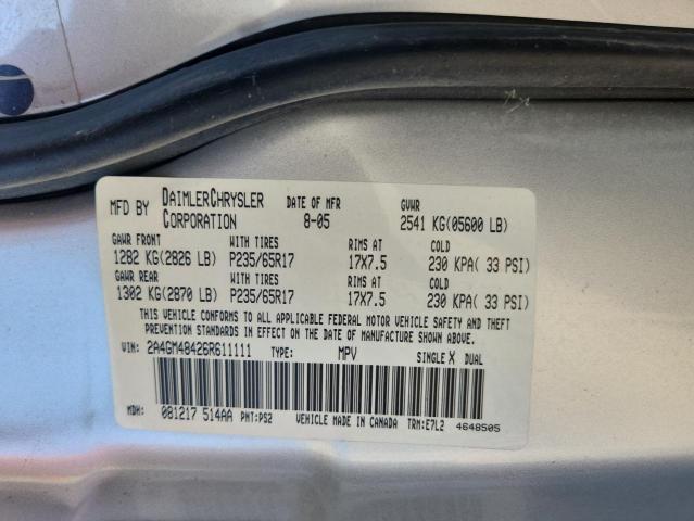 Photo 14 from auction – 2006 CHRYSLER PACIFICA with VIN 2A4GM48426R611111