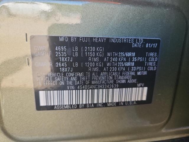 Photo 14 from auction – 2017 SUBARU OUTBACK 2. with VIN 4S4BSANC3H3342639