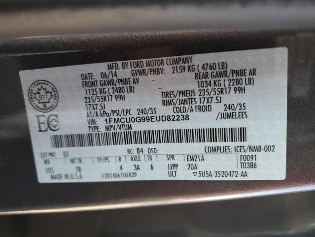 Photo 14 from auction – 2014 FORD ESCAPE SE with VIN 1FMCU0G99EUD82238