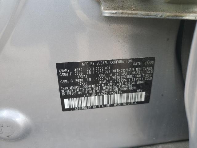 Photo 14 from auction – 2020 SUBARU OUTBACK PREMIUM with VIN 4S4BTACC0L3237825