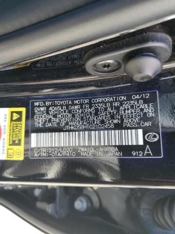 Photo 14 from auction – 2012 LEXUS CT 200 with VIN JTHKD5BH1C2102458