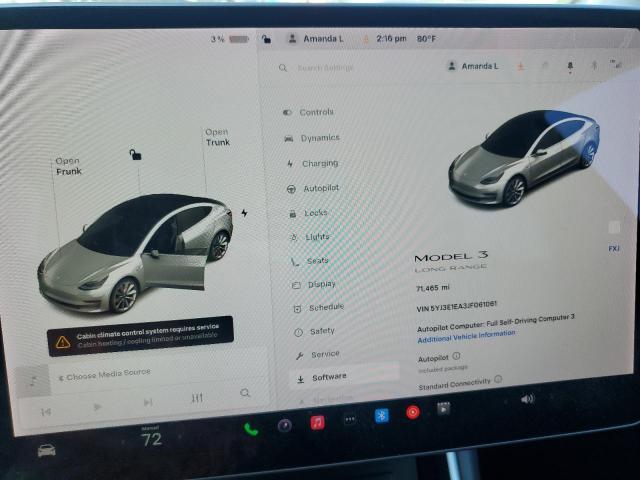 Photo 9 from auction – 2018 TESLA MODEL 3 with VIN 5YJ3E1EA3JF061061