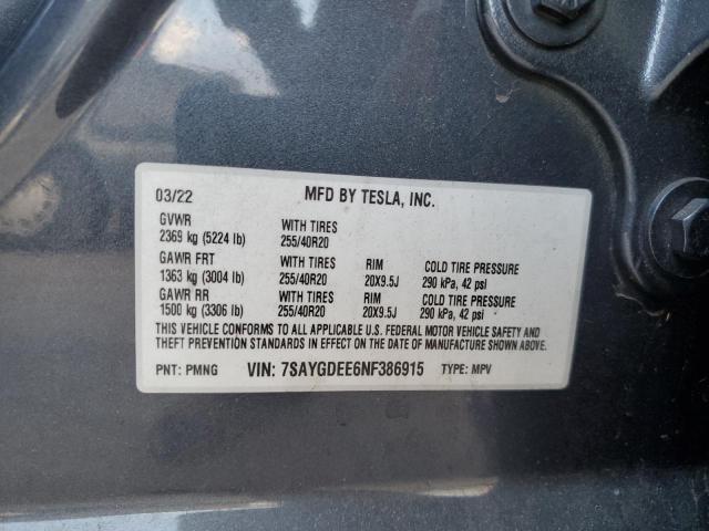 Photo 14 from auction – 2022 TESLA MODEL Y with VIN 7SAYGDEE6NF386915