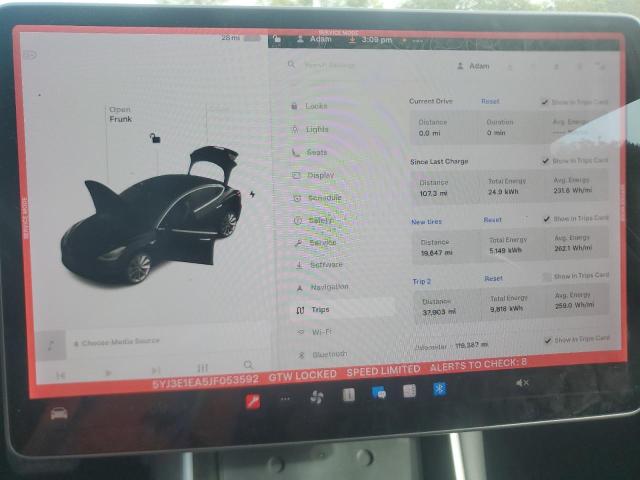 Photo 9 from auction – 2018 TESLA MODEL 3 with VIN 5YJ3E1EA5JF053592