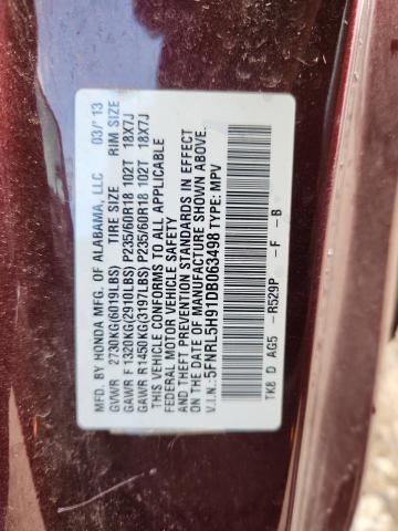 Photo 14 from auction – 2013 HONDA ODYSSEY with VIN 5FNRL5H91DB063498