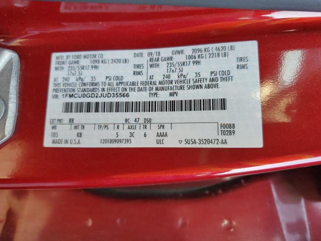 Photo 14 from auction – 2018 FORD ESCAPE SE with VIN 1FMCU0GD2JUD35566