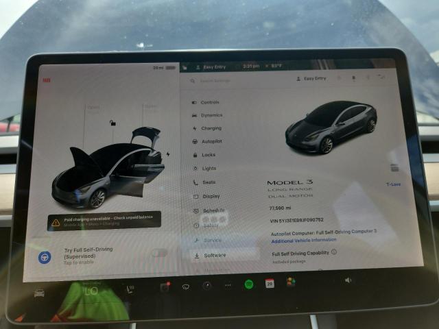 Photo 9 from auction – 2018 TESLA MODEL 3 with VIN 5YJ3E1EB9JF090752