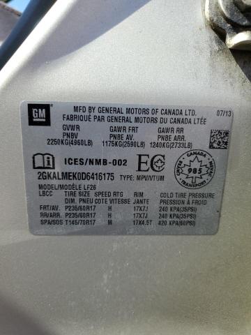 Photo 14 from auction – 2013 GMC TERRAIN SL with VIN 2GKALMEK0D6416175