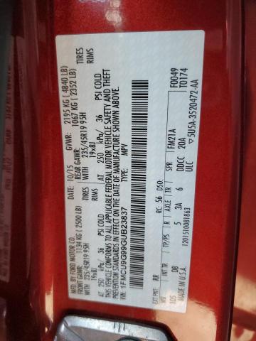 Photo 14 from auction – 2016 FORD ESCAPE SE with VIN 1FMCU9G99GUB23837