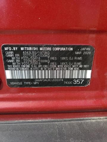 Photo 14 from auction – 2020 MITSUBISHI OUTLANDER with VIN JA4AP3AUXLU030374