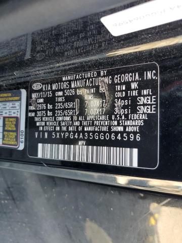 Photo 14 from auction – 2016 KIA SORENTO LX with VIN 5XYPG4A35GG064596