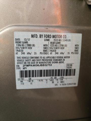 Photo 14 from auction – 2018 FORD EDGE TITAN with VIN 2FMPK4K96JBB32753