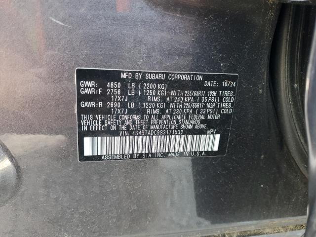 Photo 14 from auction – 2025 SUBARU OUTBACK PR with VIN 4S4BTADC9S3171532