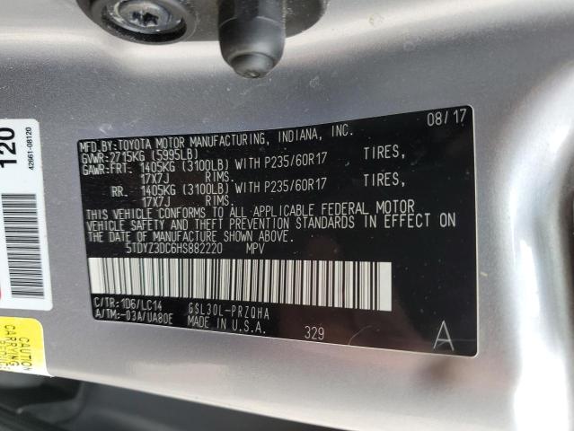 Photo 14 from auction – 2017 TOYOTA SIENNA XLE with VIN 5TDYZ3DC6HS882220
