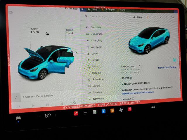 Photo 9 from auction – 2021 TESLA MODEL Y with VIN 5YJYGDEE9MF241573