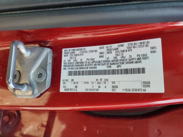 Photo 14 from auction – 2017 FORD ESCAPE TITANIUM with VIN 1FMCU9J99HUE14350