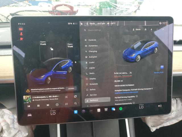 Photo 9 from auction – 2020 TESLA MODEL 3 with VIN 5YJ3E1EC7LF586841