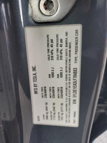 Photo 14 from auction – 2020 TESLA MODEL 3 with VIN 5YJ3E1EA3LF704883