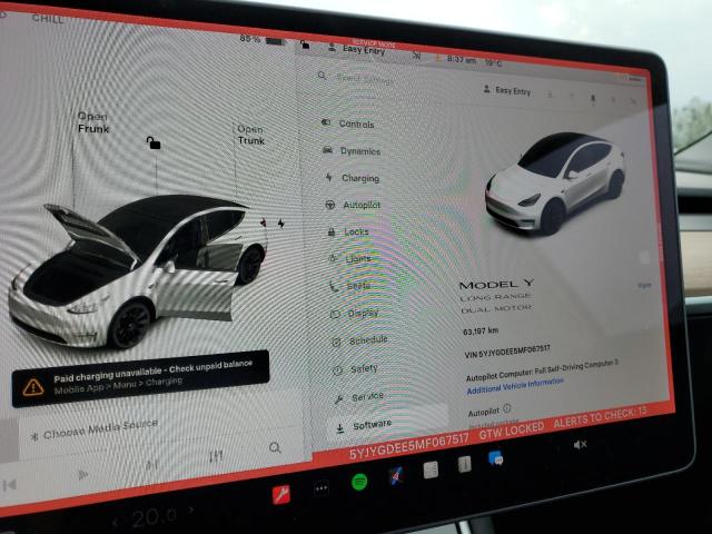 Photo 9 from auction – 2021 TESLA MODEL Y with VIN 5YJYGDEE5MF067517