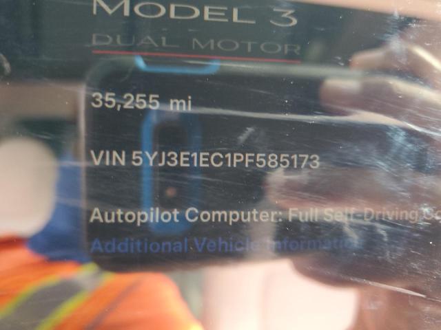 Photo 9 from auction – 2023 TESLA MODEL 3 with VIN 5YJ3E1EC1PF585173