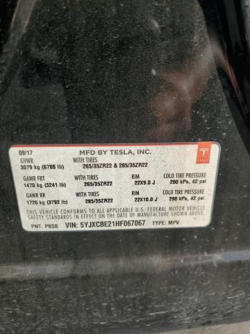 Photo 14 from auction – 2017 TESLA MODEL X with VIN 5YJXCBE21HF067067