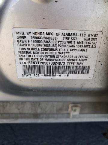 Photo 14 from auction – 2007 HONDA PILOT EXL with VIN 5FNYF28507B024873